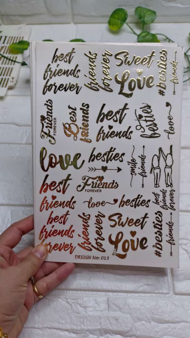 Embossed Sticker Sheet Af D13