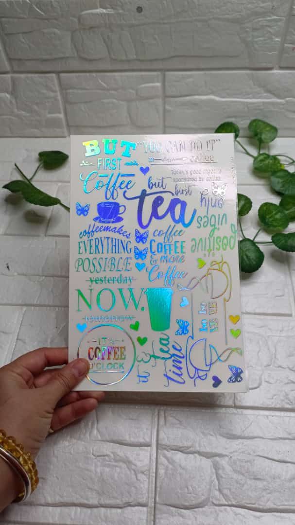 Embossed Sticker Hologhraphic Sheet D14