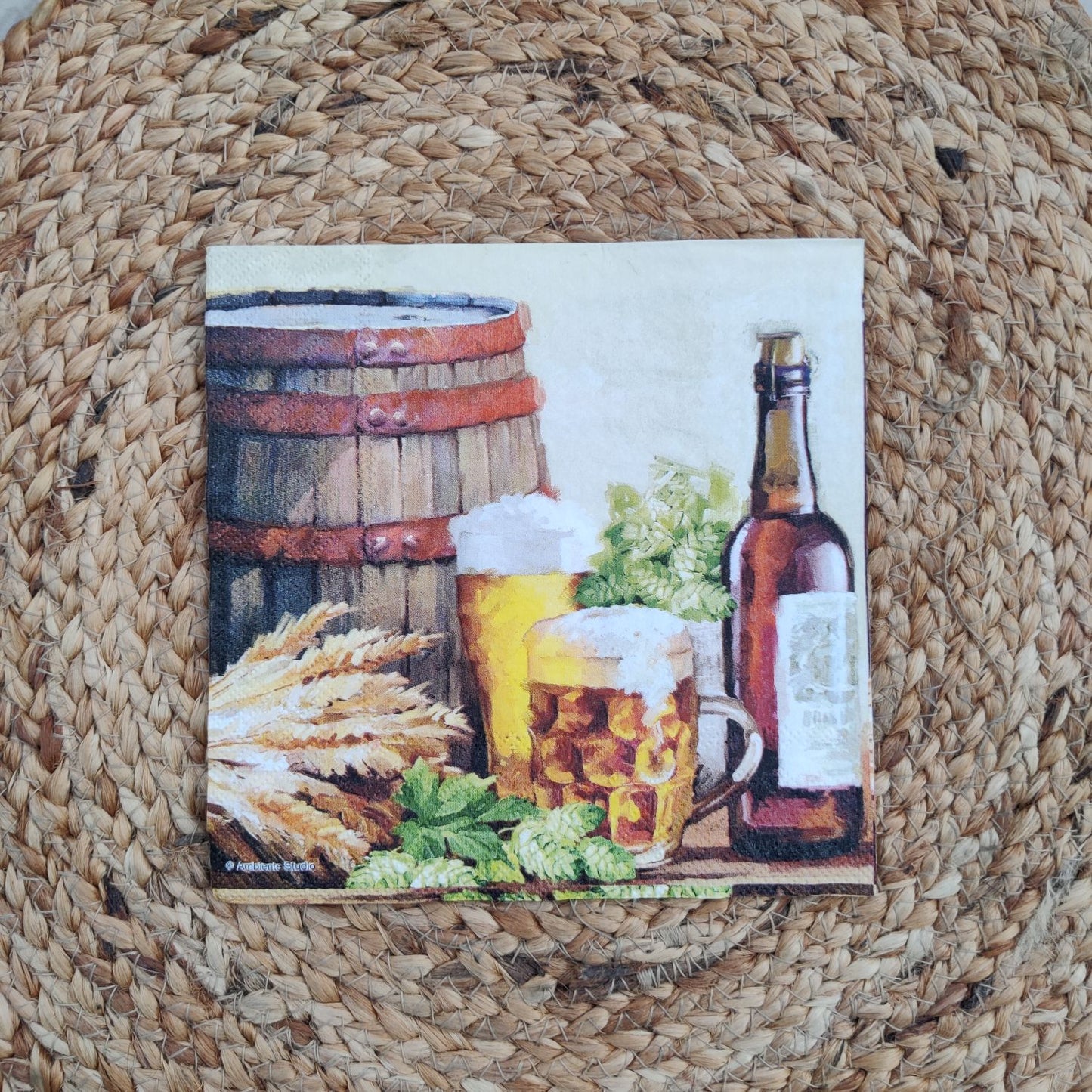Decoupage Napkin beer and hops 13310110
