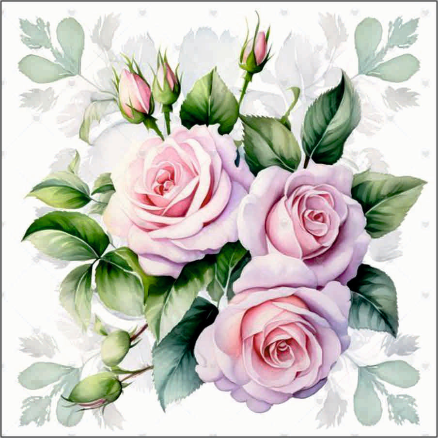 Sticker sheet D77 pink roses pack of 10 pcs