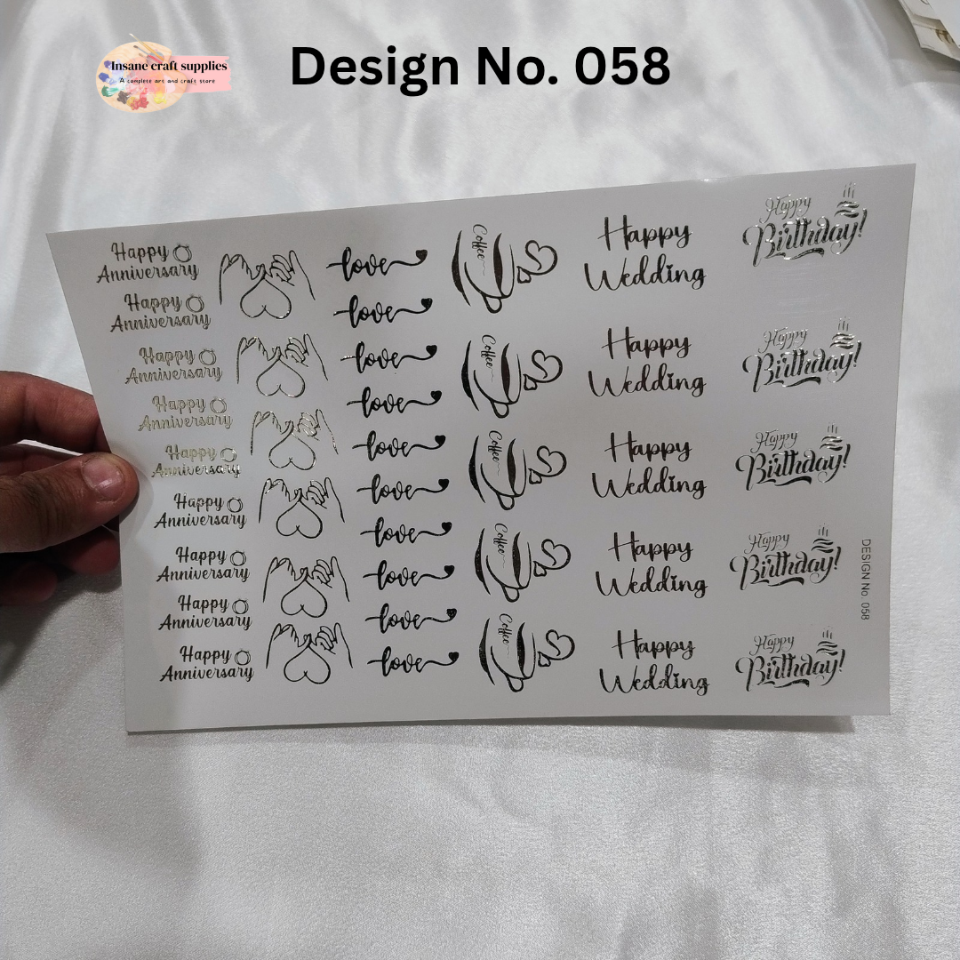 Embossed Sticker Sheet AF058