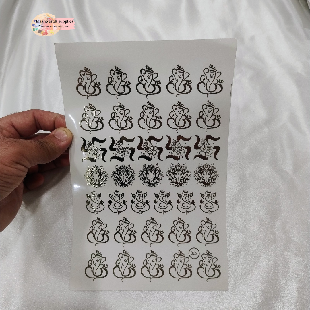 Embossed Sticker Sheet AF Ganesh