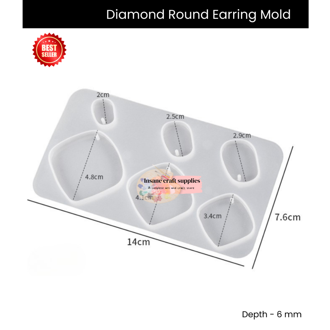 Diamond Round Earing Mould
earing mold
resin molds
insane craft supplies
wholesale resin molds
resin molds online
shopping