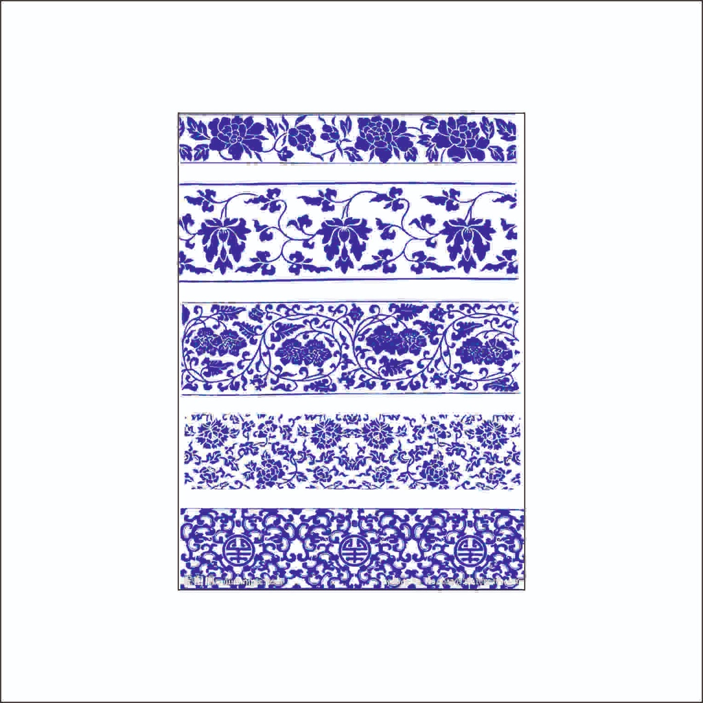 Sticker Sheet D40 blue pottery
