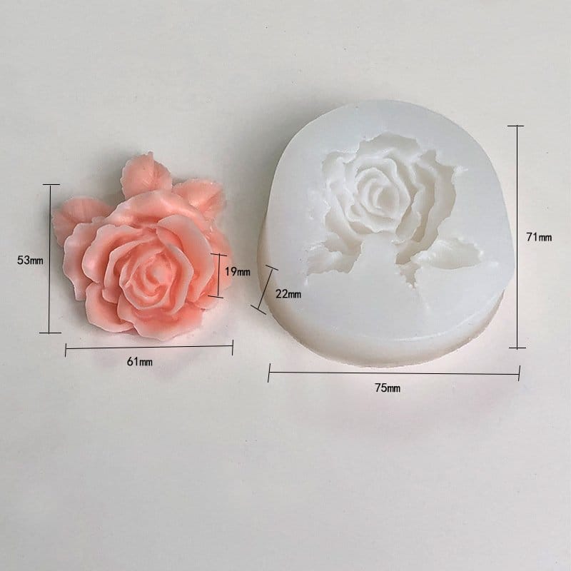 3D Rose Flower Candle Mould HM0183