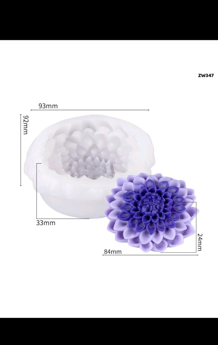 Peony Flower Candle Mould ZW347 Heavy Quality