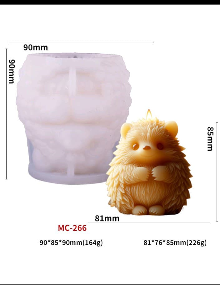 3D Hedgehog Candle Silicone Mould