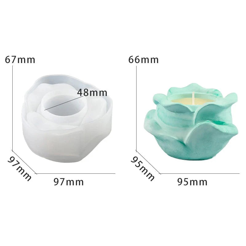 Rose Shape Tea Light & Candle Holder Mould SM0889