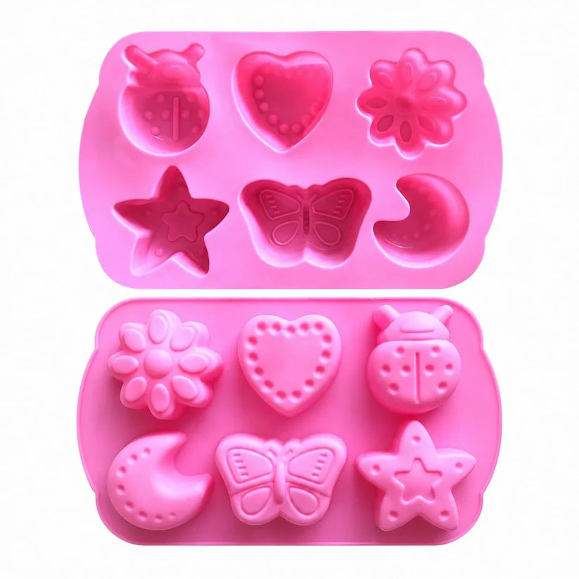 6-Cavity Cute Shape Silicone Mould for Concrete Art