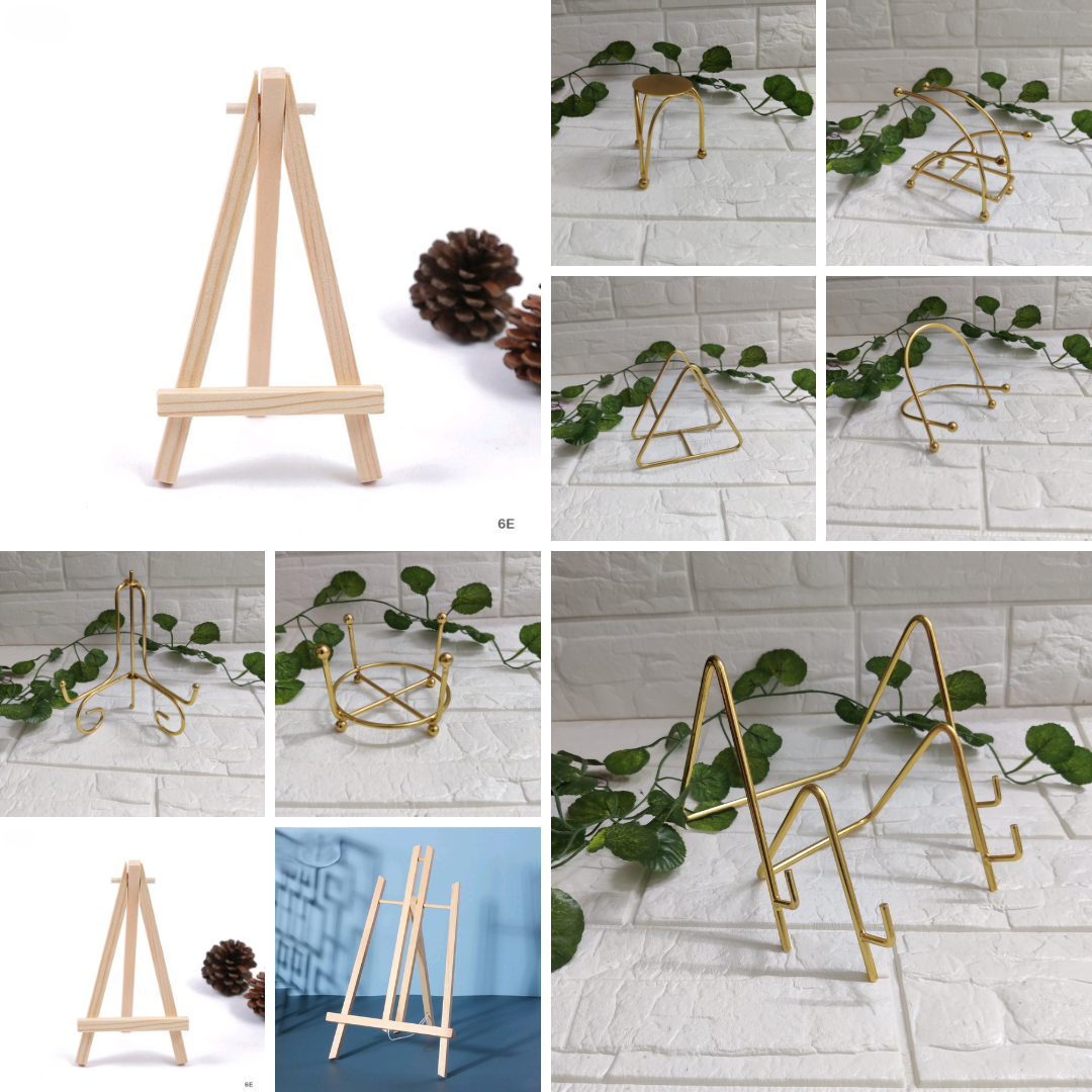 Metal stand wood easels