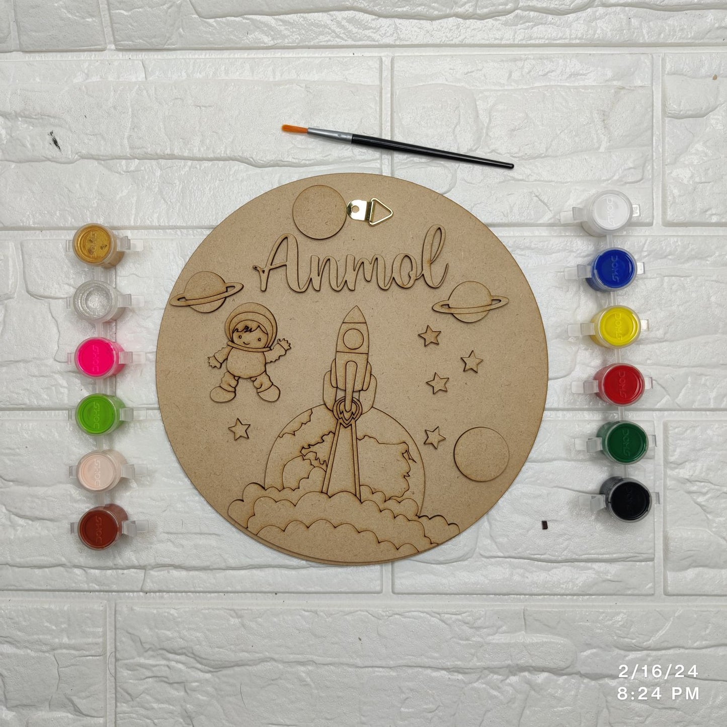 Astronaut Theme Kids wall plate