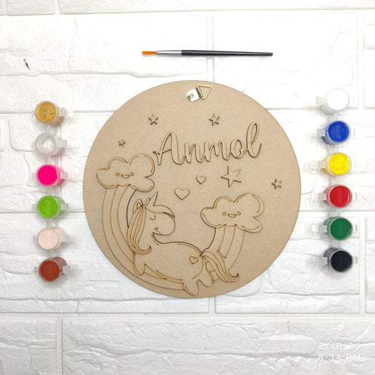 Unicorn Theme Kids Wall Plate