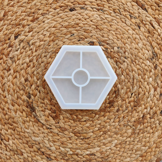 Hexagon coaster with bounday mould