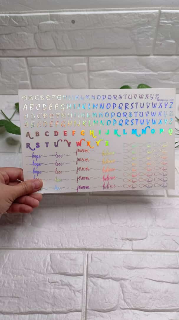 Embossed Sticker Holographic Sheet D4