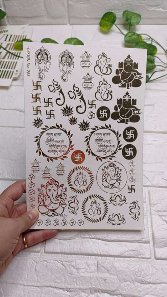 Embossed Sticker Sheet D18