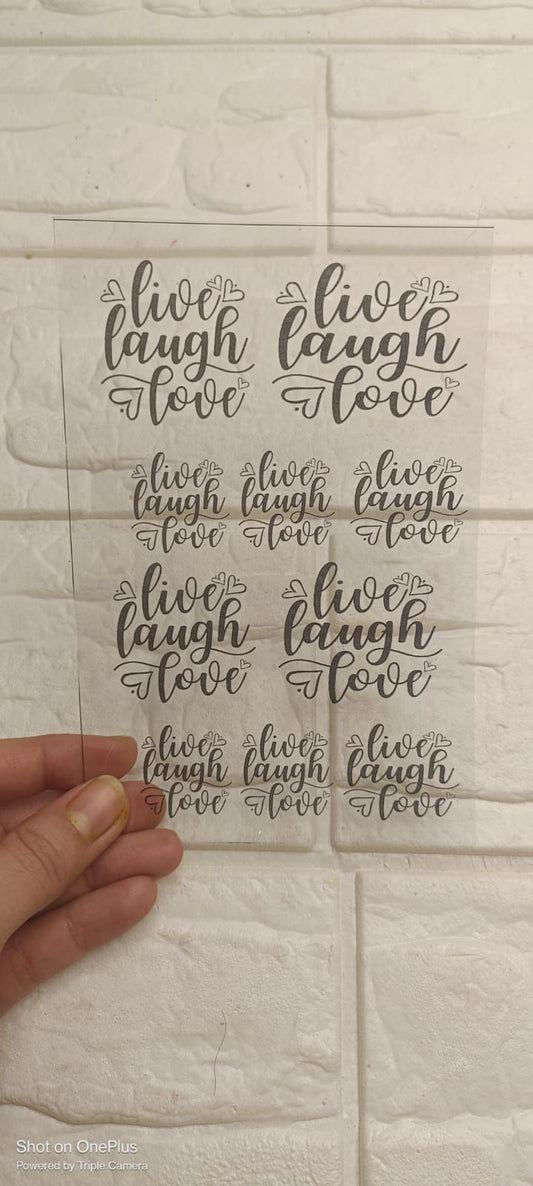 Live Laugh Love Insert Sheet