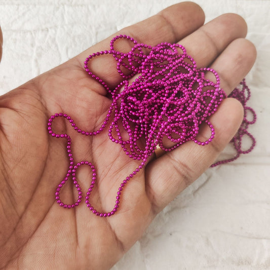 Thin Ball Chain Magenta Color