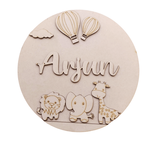 Animal Theme Kids Nameplate