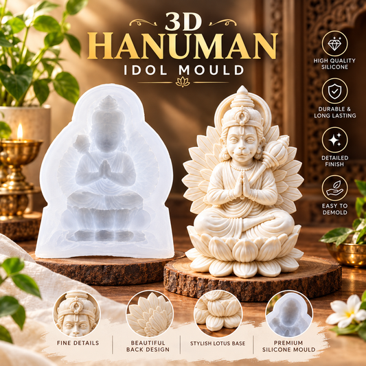 3D Hanuman idol silicone mould with finished Hanuman statue for resin and concrete art