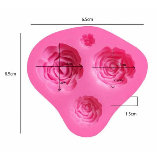 4 Cavity Rose Flower Mould
candle mould 
insanecraftsupplies