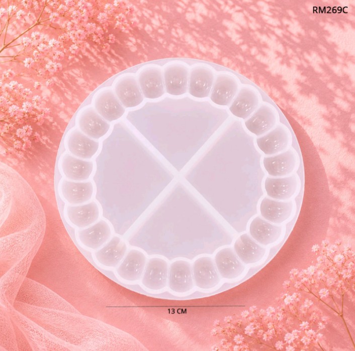 inch round bubble tray silicone mold 13cm for epoxy resin and concrete crafts