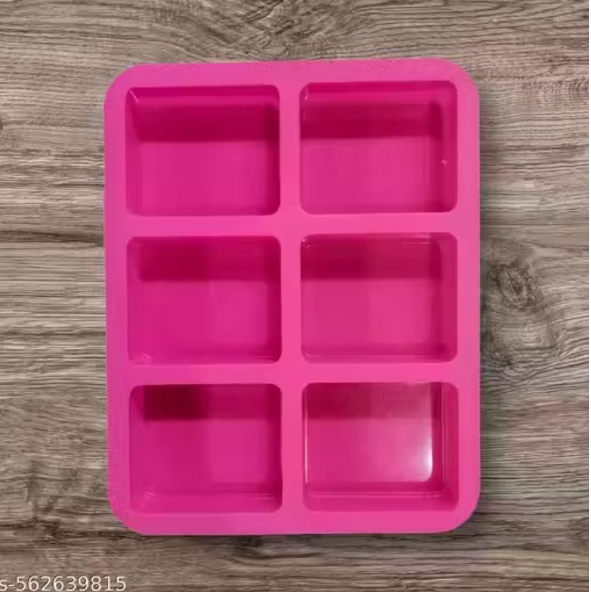 6 Cavity Rectangle Shape Soap Mould 
soap mould
soap making silicon mould