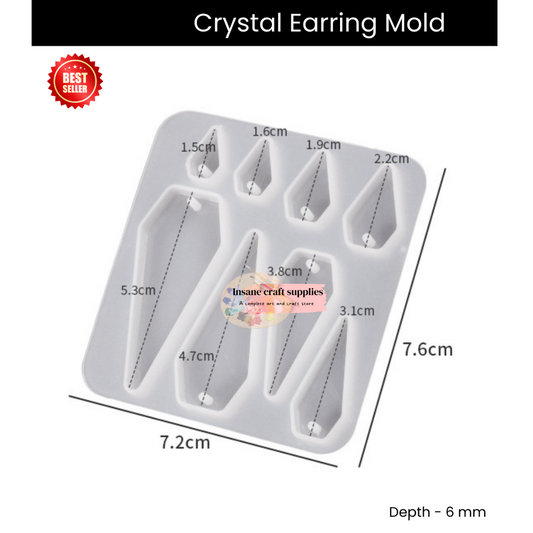 earing mold
Crystal Earing Mould 
resin earing mould
insane craft supplies
