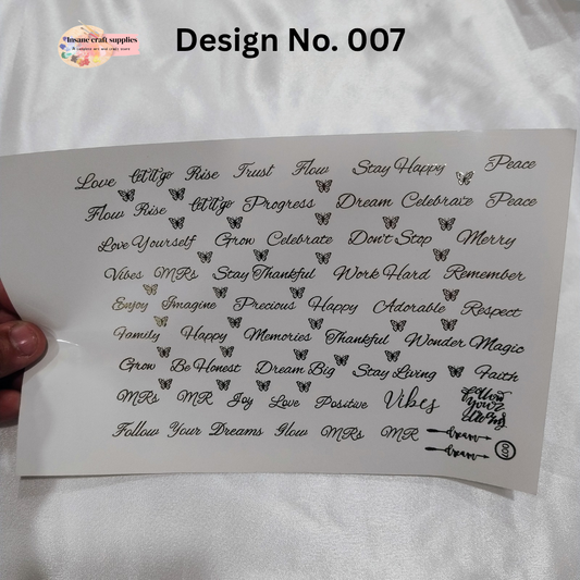 Embossed Sticker Sheet AF007