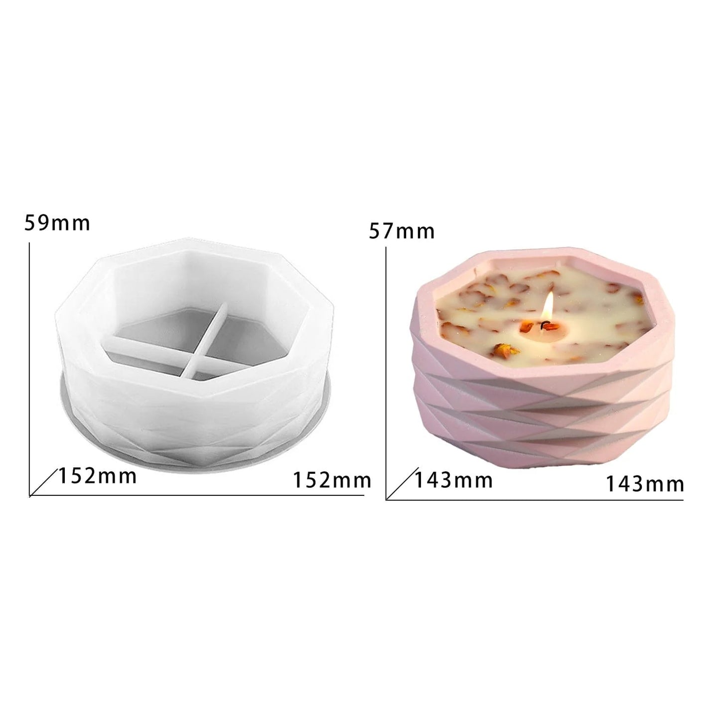 Diamond Cut Octagon Planter Storage Mould
concrete mould
candle mould
insane craft suplies