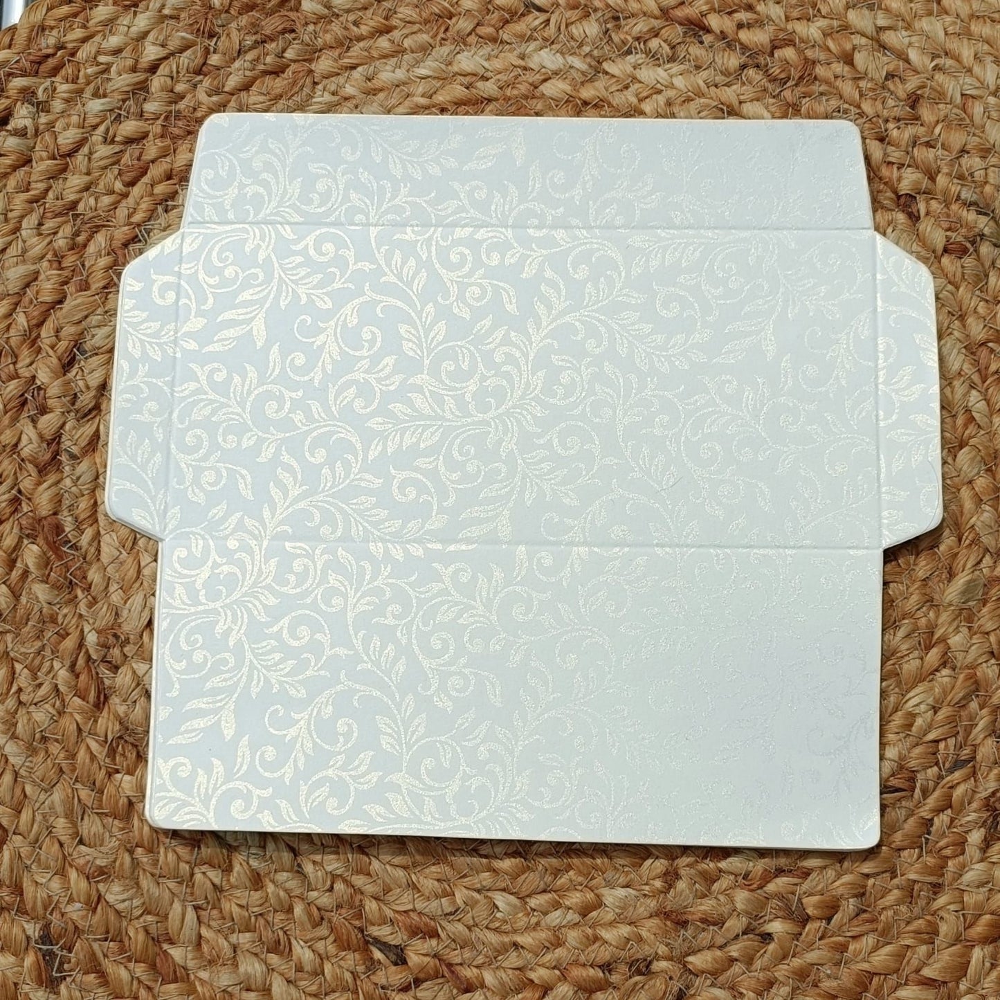 Envelope Metallic White Self Design