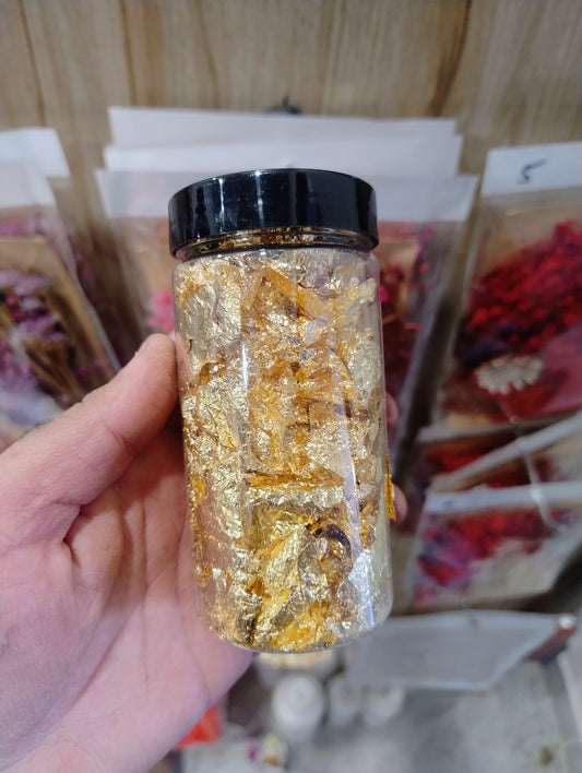Gold flake 
Golden flakes for candle 
Candle flakes 
Flakes for candle decoration 
Candle making material
Candle supplies 