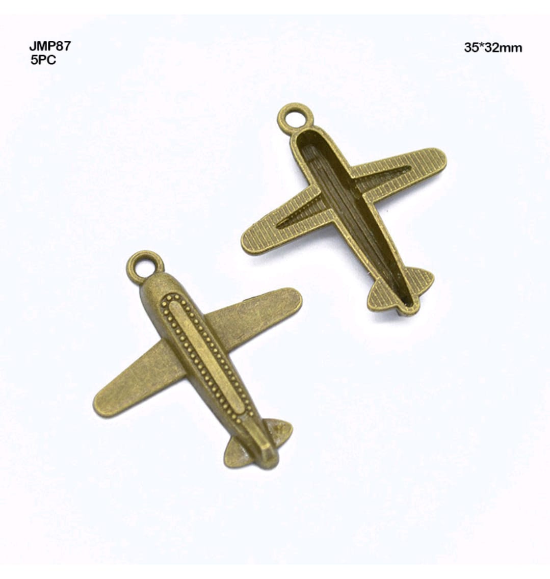 Bronze Aeroplane Pendent Metal Charm