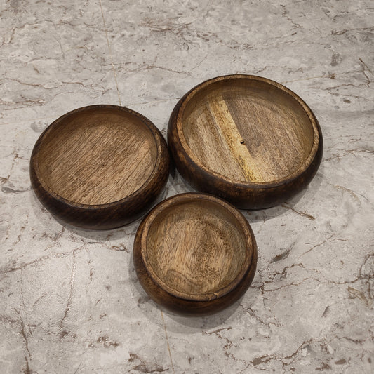 Wooden Bowl for Candles - Rounded bowl