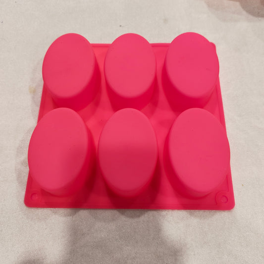 6 Cavity Oval Shape Soap Mould