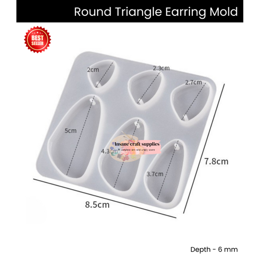 Round Triangle Earing Mould
earing mould
earing mold
resin molds
insane craft supplies