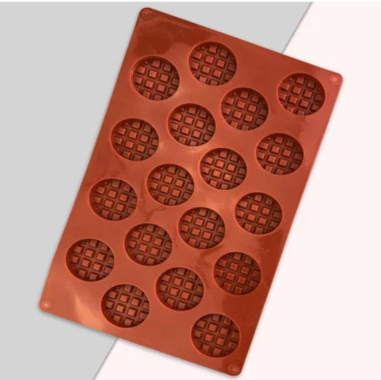 Mini Waffle Round Shape Silicon Mould