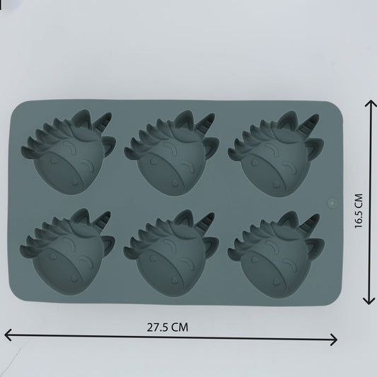 Silicone mold with hedgehog shapes and dimensions on a white background