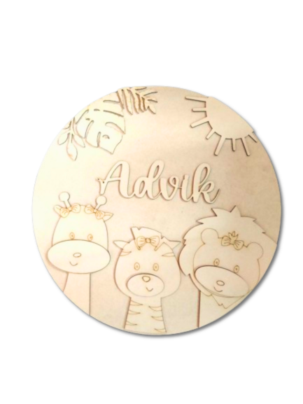 Animal Theme Kids Nameplate