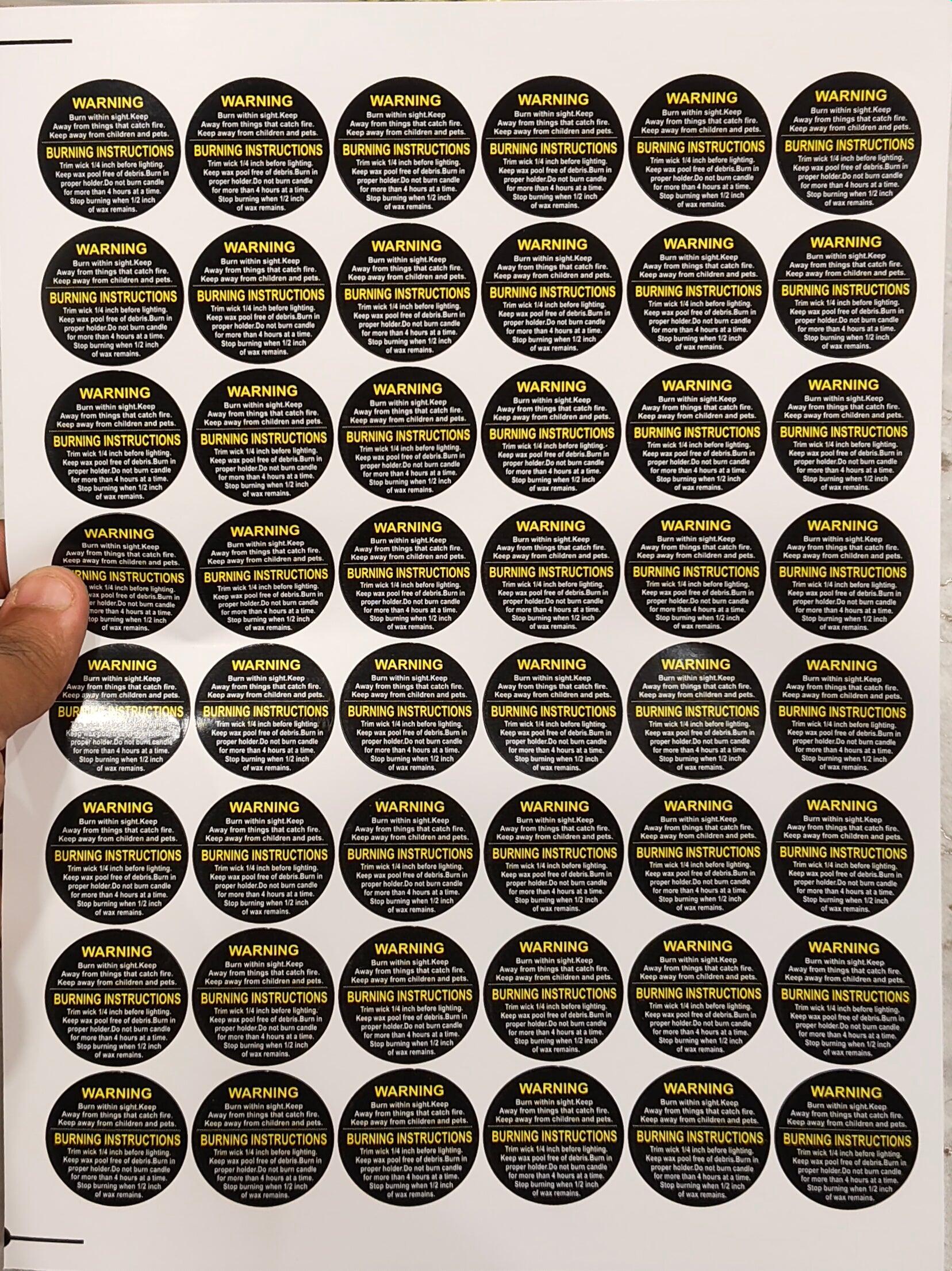 Warning Sticker Sheet Black Pre-cut – insane craft supplies
