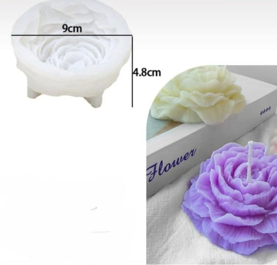 Peony flower candle mould