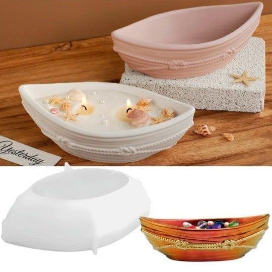 Boat Shape Concrete Candle Mould