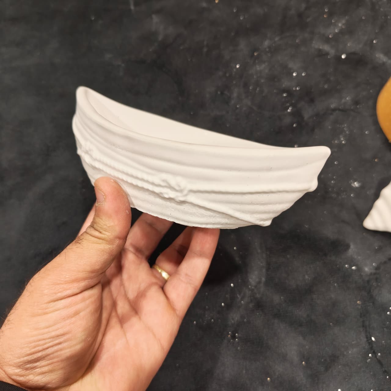Boat Shape Concrete Jar