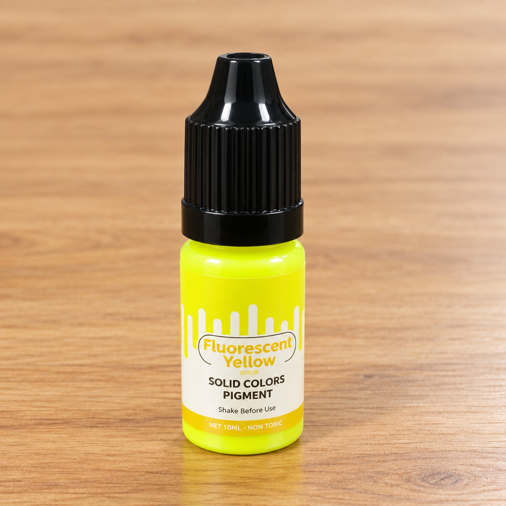 Fluorescent Yellow solid color liquid pigment bottle for candle making 10ml