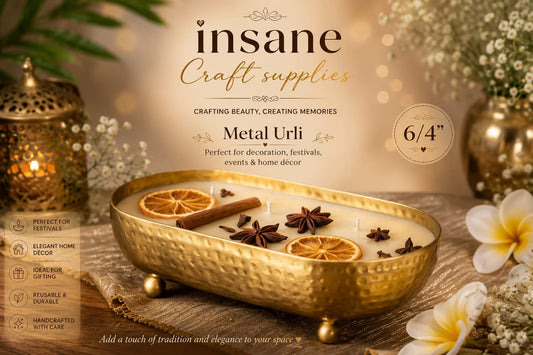 Gold electroplated metal urli for candle making and home decor