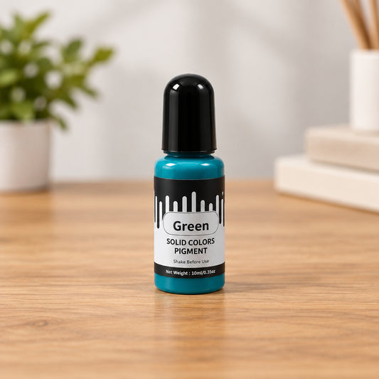 Green solid color liquid pigment bottle for candle making 10ml
