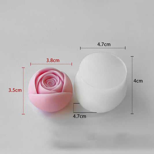 3D Rose Flower Candle Mould HM0151