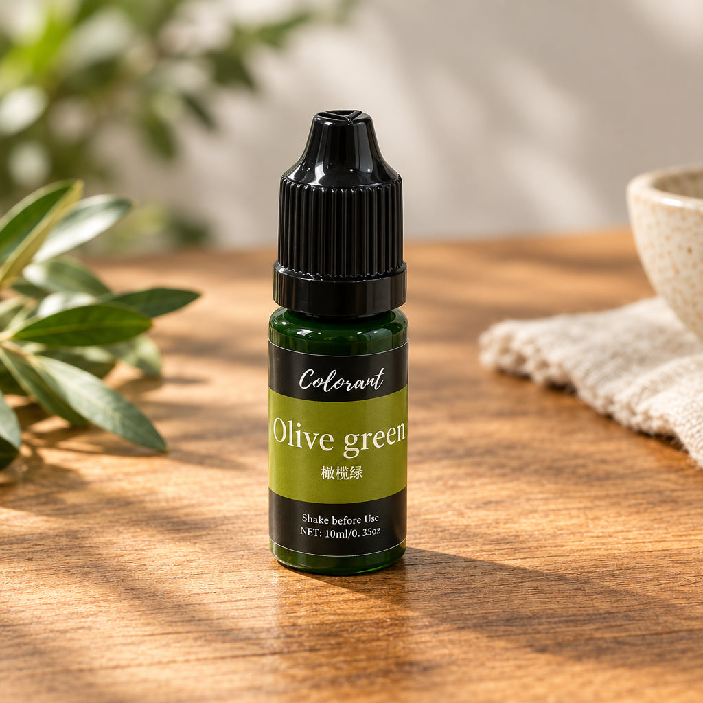 Olive green colorant liquid pigment bottle for candle making 10ml