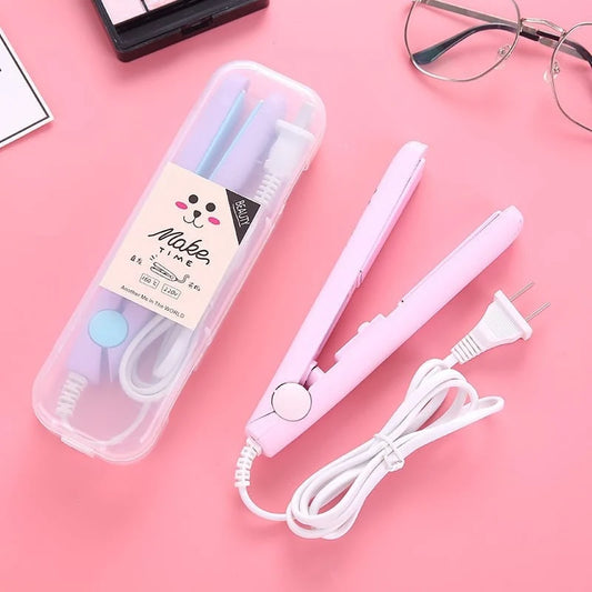 Portable Mini Hair Straightener Compact Flat Iron for Pipe Cleaner Shaping, Bag Sealing & Hair Bangs