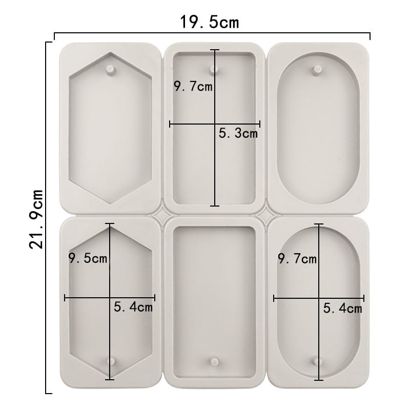 6-Cavity Rectangle & Oval Hanging Tag Mould for DIY Concrete Art, Scented Wax Sachets, Resin Crafts, Soap Making & Cake Making Silicone Mould