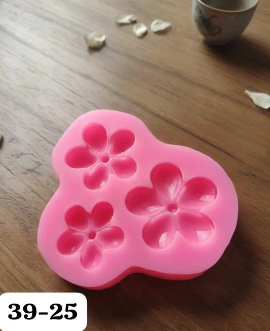 3 Cavity Pink Flower Mould HBR39-25